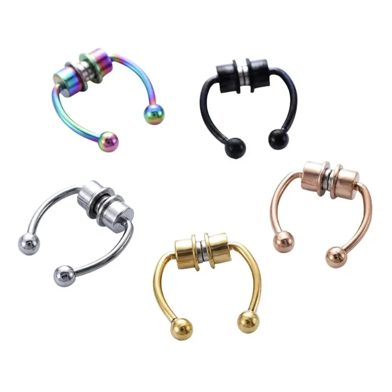 Body Jewelry Piercing - Anéis de nariz magnéticos falsos, 1/2/3