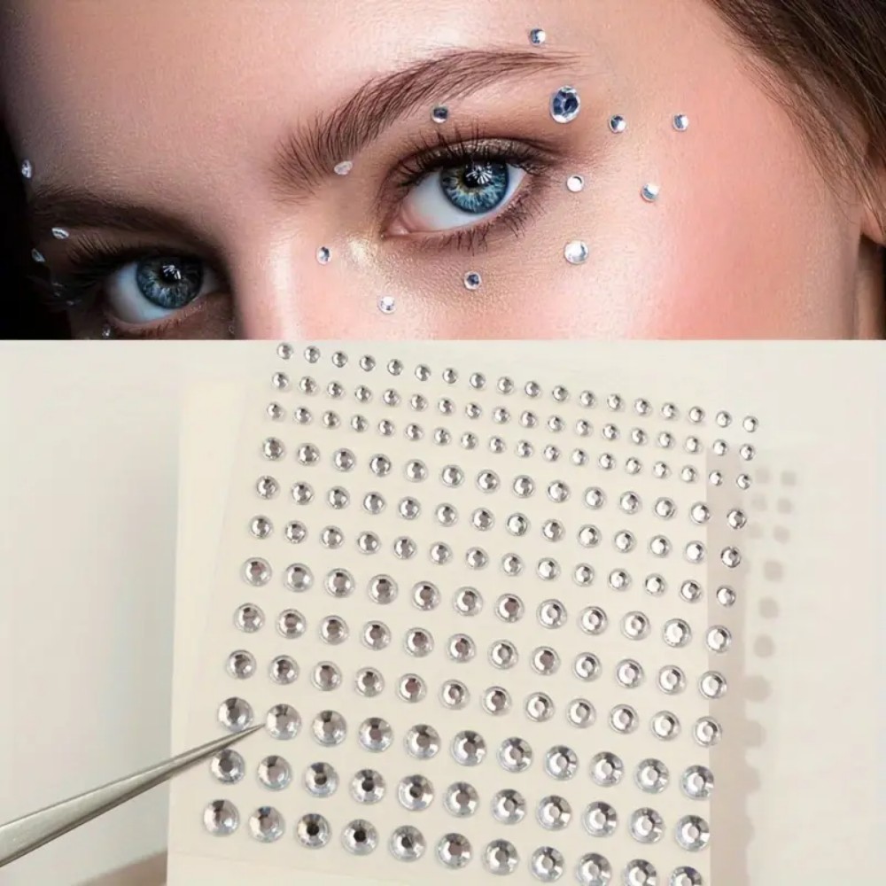 Body Jewelry Piercing - 165 pçs adesivos de strass autoadesivos,