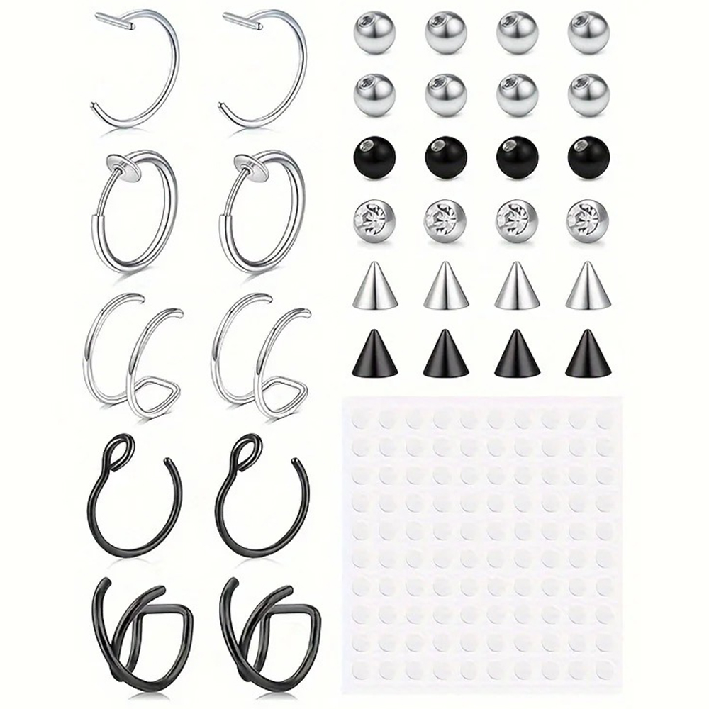 Body Jewelry Piercing - Piercings Falsos, Anel de Lábio Falso,