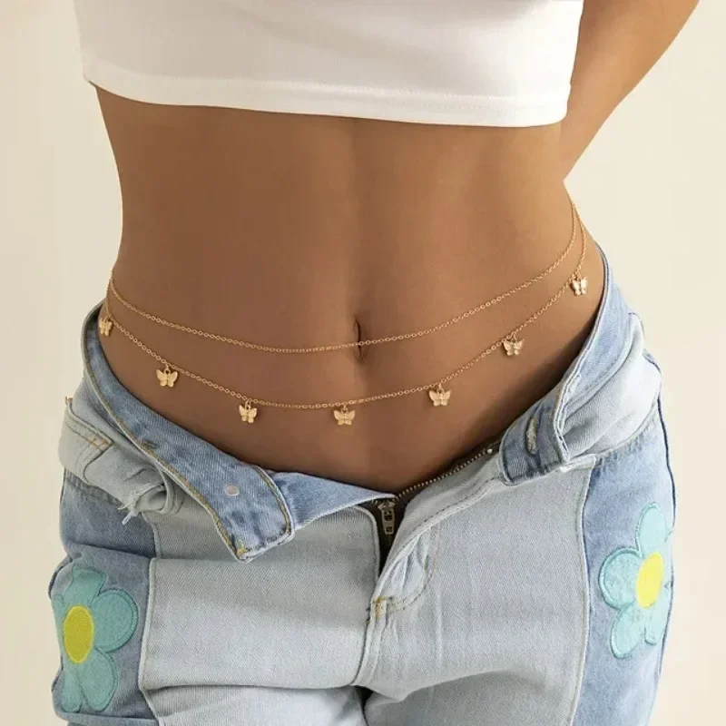 Body Jewelry By The Chain Gang - Novo charme sexy dupla camada borboleta