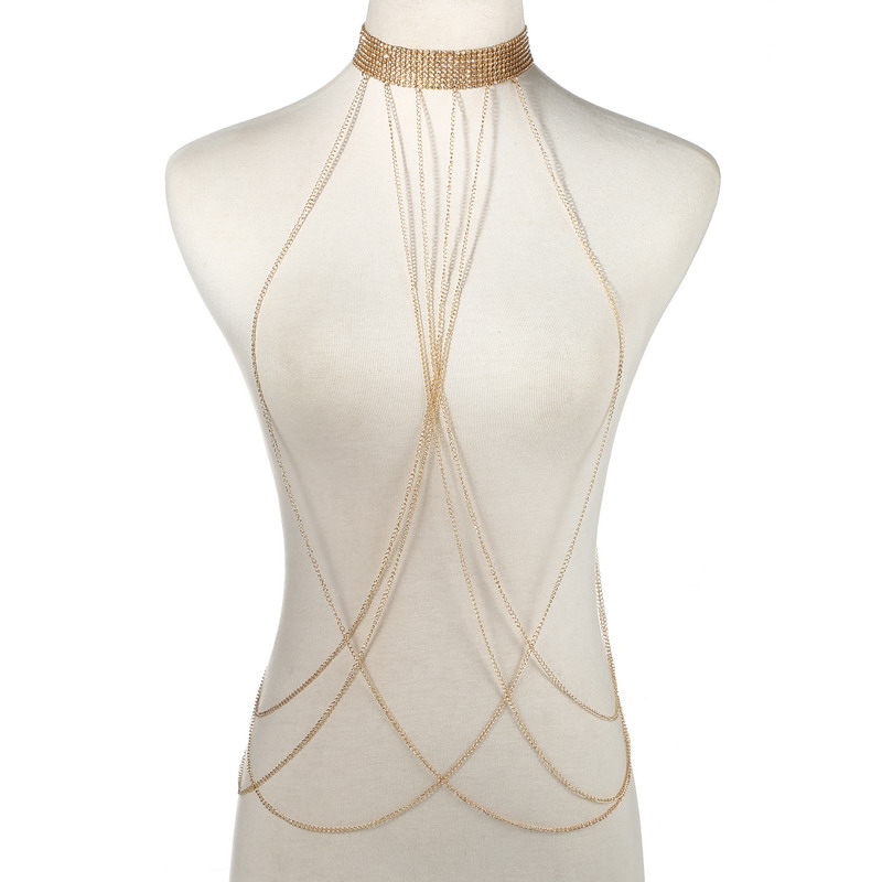 Body Jewelry By The Chain Gang - Corrente de corpo cor dourada feminina