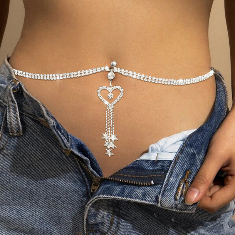 Body Jewelry Piercing - Glaming boho coração balançar strass piercing