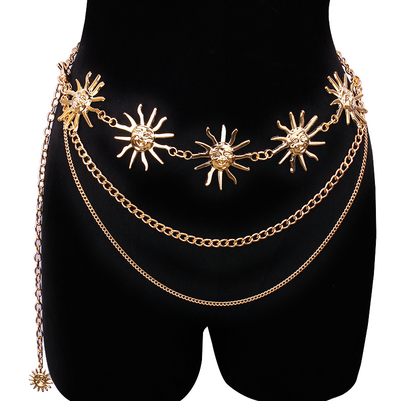 Body Jewelry By The Chain Gang - Chunky multicamadas punk gótico lua sol
